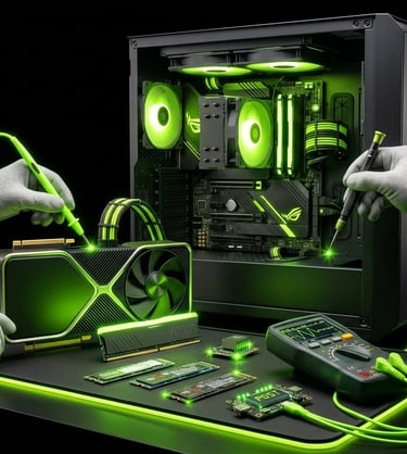 "Gaming PC hardware diagnostics and performance testing"