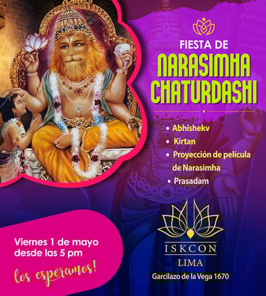 Festival de Nrisimha Deva en Iskcon Lima