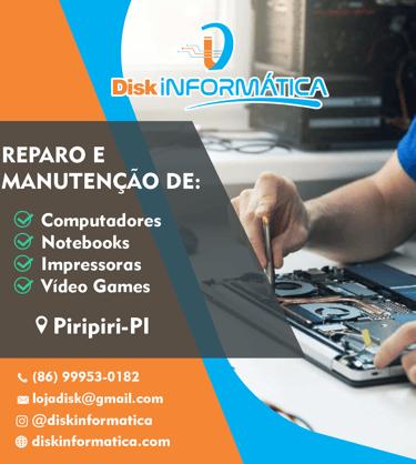 Conserto de notebook em piripiri, disk informatica