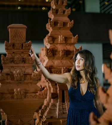 Elegant evening portrait at The Apurva Kempinski Bali showcasing Balinese architecture and luxury ambiance