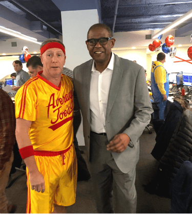 FOREST WHITAKER ENJOYS A CHARITABLE DAY ON THE ICAP TRADING FLOOR