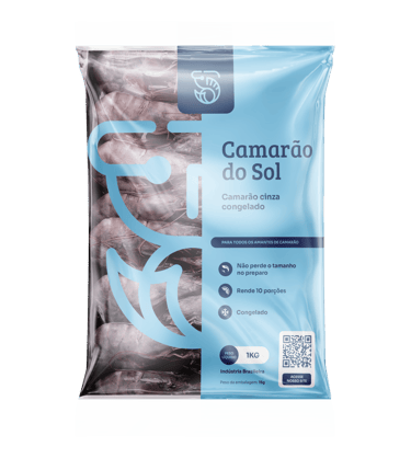 Camarão inteiro, sem cabeça e descascado – embalagens 1 kg para B2B