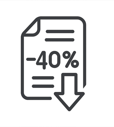 40% menos de trabajo repetitivo