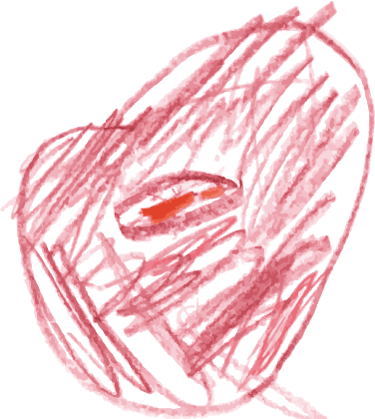 a drawing of a red heart with a red heart