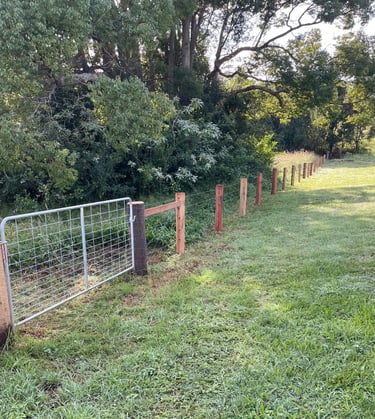 Fence built from Lismore Firewood Company posts