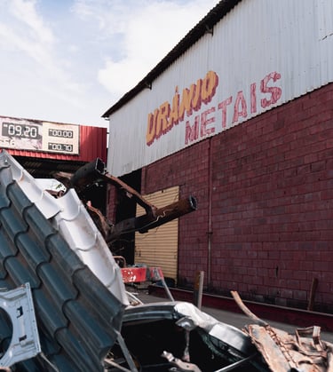 a pile of metal and metal scrap metal