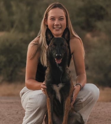 Izzy Guido with her dog