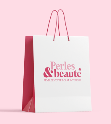 Réalisation : Identité visuelle - Sac - Perles et Beauté - Amy Atelier Graphique