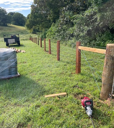 Newly built fence by  BC Rural Contracting