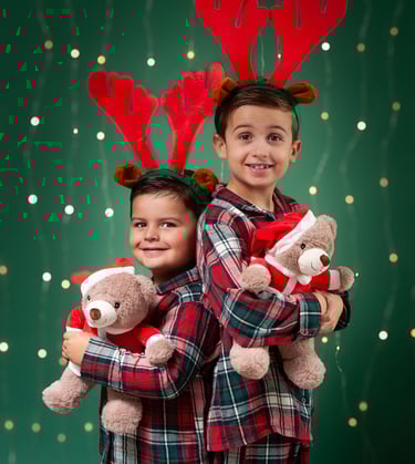 Nassira Chikhi Photographe Bebe Epinay sur Seine Noel  pyjama  cadeaux fratrie