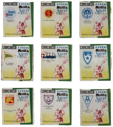 1947 Concorso A Premi Motta Sport Pallacanestro Team Cards (Italy)