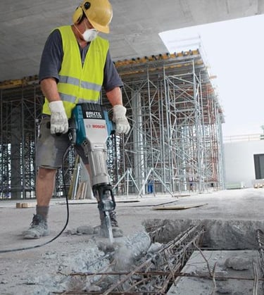 RCC slab cutting in Whitefield Bangalore site