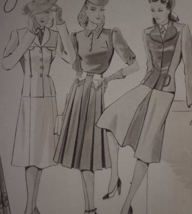 Iconograpie issue du magazine Mode de Jour du 24/03/1940, source d'inspiration pour les tailleurs