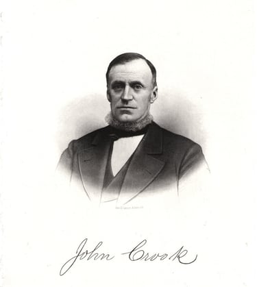 John Crook Mormon History 19th Century Steel Engraving Robert De Groff DeGroff