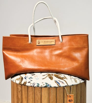 Pouf coffre Charlotte et Sac Cabas Lily par Les Manufacturiers
