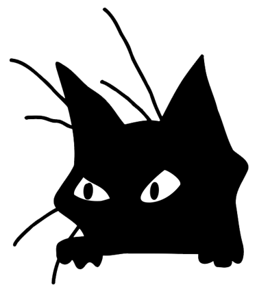 cat peaking over something silhouette 