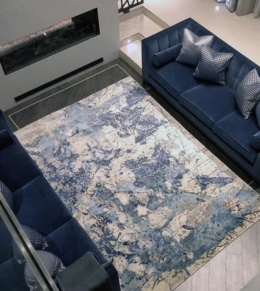 Bluesy  - 305cm x 245cm (10ft x 8ft) - Contemporary Rugs - HANDMADE RUG COMPANY
