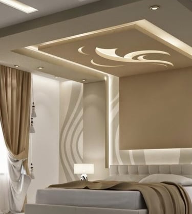 Faux plafond chambre à coucher casablanca