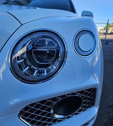 exterior car detailing hand wash on bentley