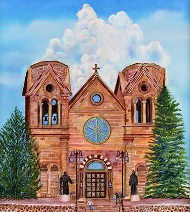 Basilica Cathedral Santa Fe by New Mexico Artist John Dick-Peddie