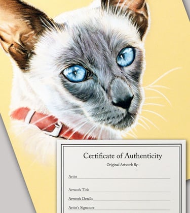 CERTIFICATE OF AUTHENTICITY With each pet portrait