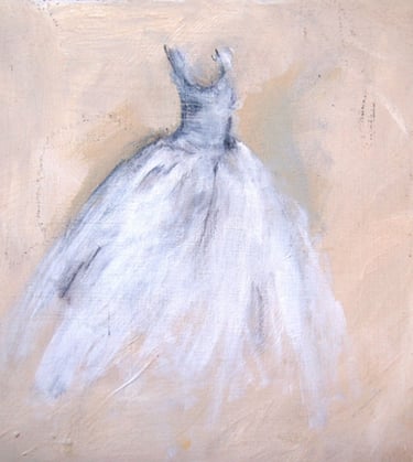 abstract painting of white dress 