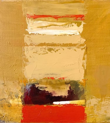 abstract collage with yellow and red