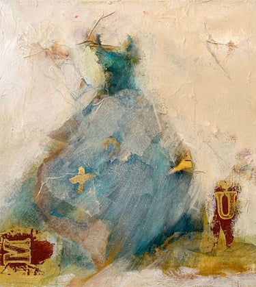 abstract collage of dress