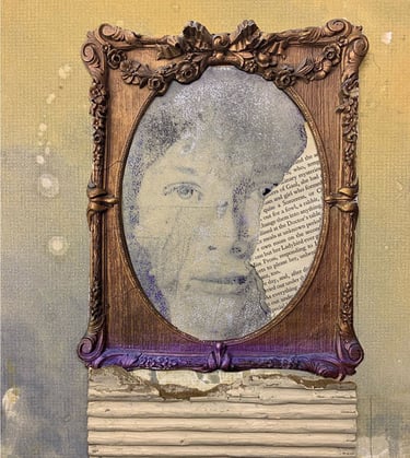 abstract collage with female face