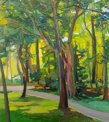 Rebeka Bruder oil painting park