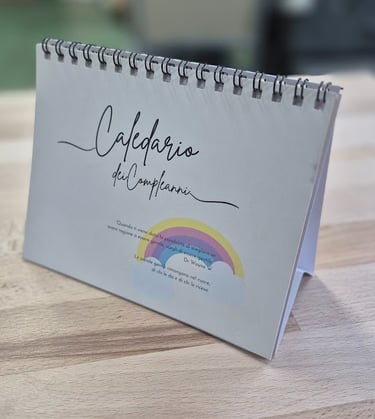 Calendario da tavolo stampato in digitale e rilegato a spirale