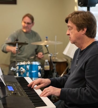 Jack Totzke and Kim McCavit rehearsing 2024