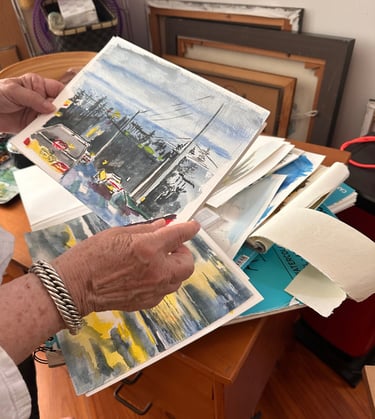 sketches and watercolours