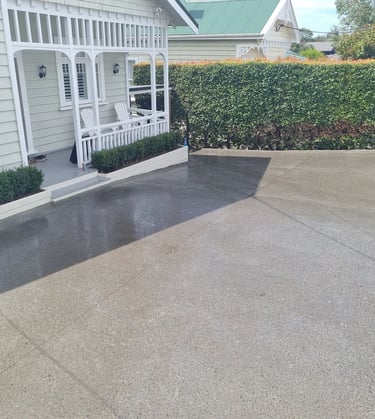 Concrete driveway North Shore Auckland Findlay Residential