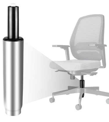 Technician replacing broken gas lift cylinder in office chair at pune 