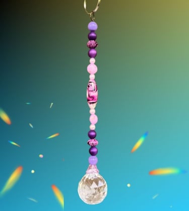 sun catcher with crystal and vintage beads