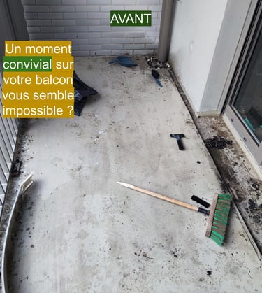Nettoyage grand balcon avant