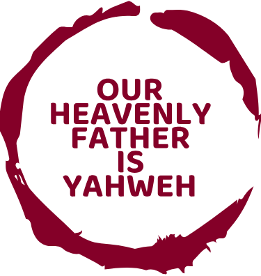 a circle of red and white text that says our heavenlyly, our heavenly father