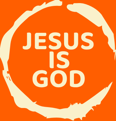 a circle of jesus's hands with the words jesus is god