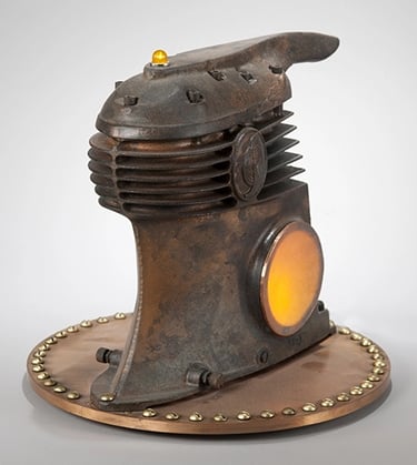 Space-age sculpture by Santa Barbara artist Tal Avitzur.