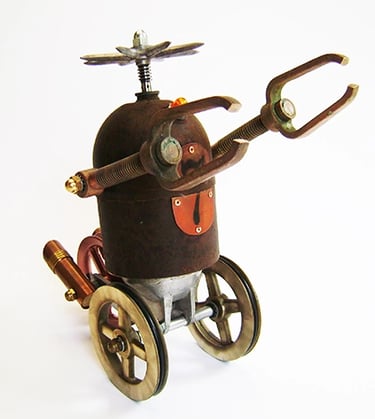 Robot sculpture by Santa Barbara artist Tal Avitzur.