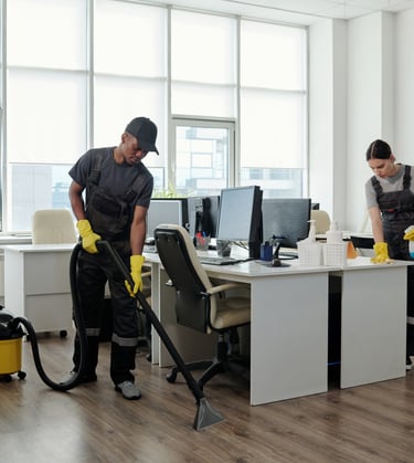 Tidy and organized office workspace with modern furnishings and a productive atmosphere.