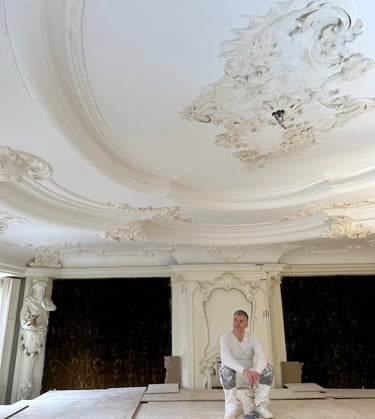 ornamenten plafond restauratie Amsterdam