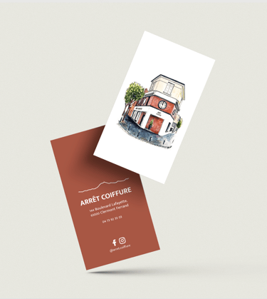 a business card with a picture of a house