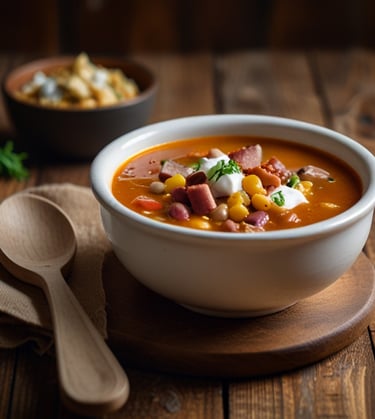 Jókai-style goulash (rich bean and smoked meat soup named after writer Mór Jókai)/Jókai gulyás