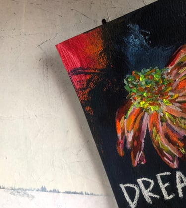 a painting of a sunflower on paper