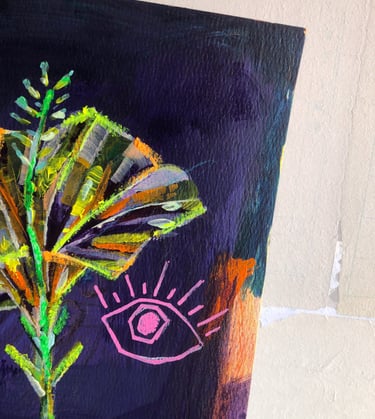 a painting of a hibiscus on paper