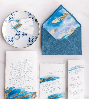 Beautiful wedding stationery Portugal theme