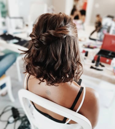 Bridal hairstyle half up half down