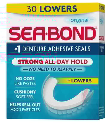 Sea Bond denture adhesive strips for lower dentures